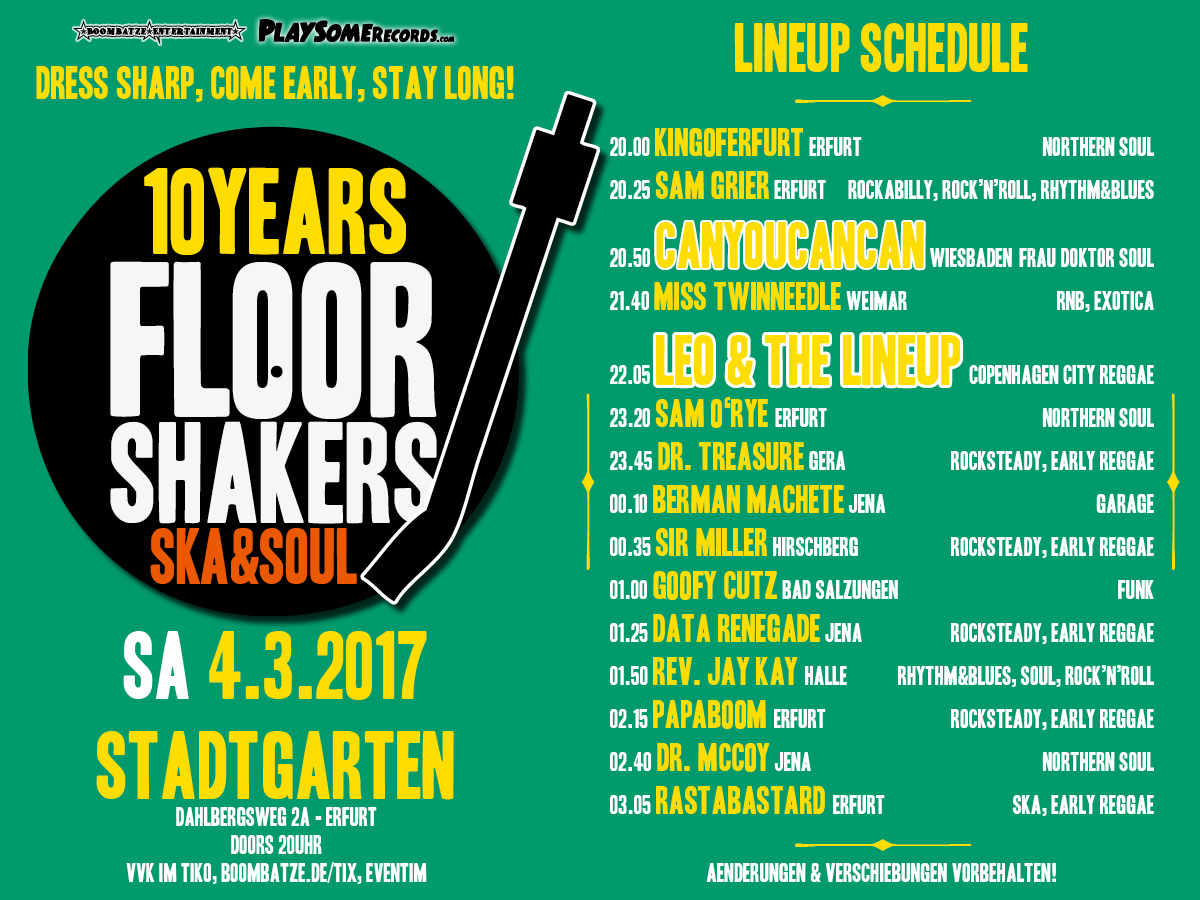 Es gibt Neuigkeiten zu 10 Years FLOORSHAKERS