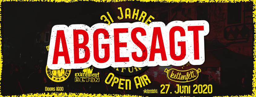 [Abgesagt!] 31 Jahre AJZ-Erfurt Open Air mit Die Skeptiker & Normahl am 27.6.20