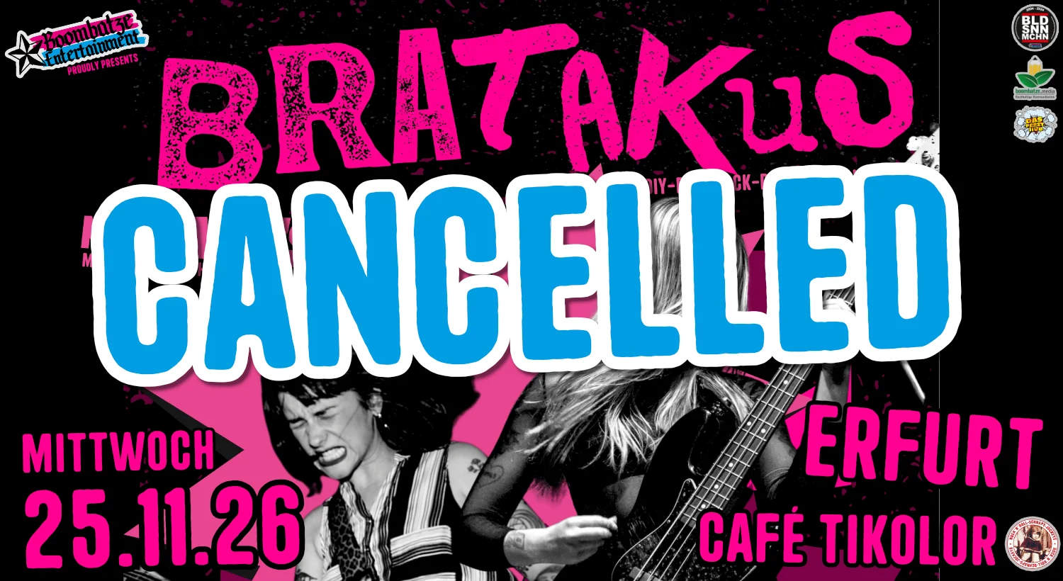 BRATAKUS [SCO] + NO BRAKES [GTH] | Café Tikolor Erfurt [Neuer Termin!]